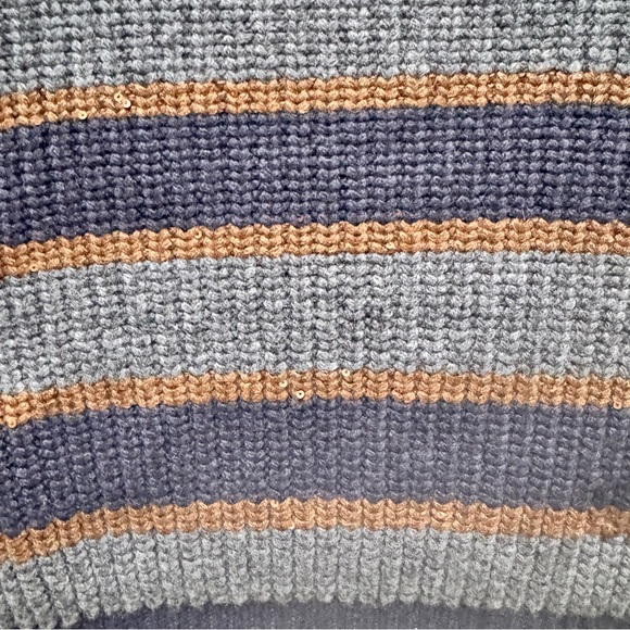 Brunello Cucinelli Striped Gray and Brown Cashmere Sweater size M - Picture 10 of 11